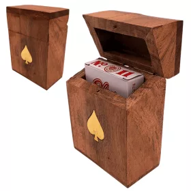   Set de cărți Giftdeco DNU-2985 în cutie din lemn, simbol pică, 11 x 8 x 4,5 cm