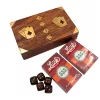 Set de jocuri Giftdeco DNU-008, 2 pachete de cărți și zaruri, cutie din lemn, 18 x 11,5 x 4,5 cm