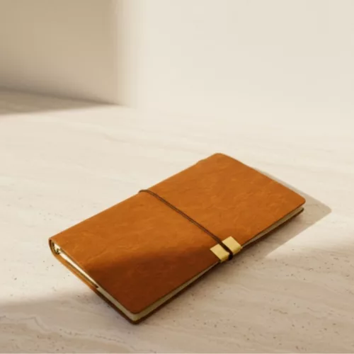 Obiect decorativ Giftdeco EE7, piele și metal, 20 x 12 cm