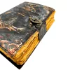 Jurnal Giftdeco H110, piele de capra, alamă și metal, 18 x 13 cm, stil retro, vintage, nautic