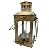 Lampă decorativă Giftdeco LT608 tip felinar marin, oțel și sticlă, 24 cm, finisaj alamă antichizată