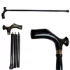 Baston pliabil Giftdeco NC103354, lemn și mâner din alamă, lungime maximă 94 cm