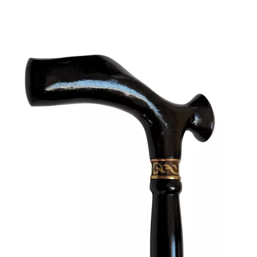 Baston pliabil Giftdeco NC103354, lemn și mâner din alamă, lungime maximă 94 cm