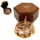 Busolă Giftdeco NC126, alamă, metal și lemn, 14,5 x 12 x 6,3 cm, stil retro, vintage, nautic