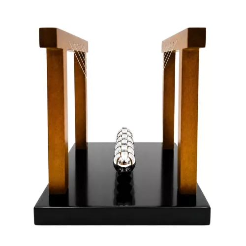 Pendul Newton decorativ Giftdeco YG1300F, metal și lemn, 19 x 15 x 15,5 cm, stil modern, clasic