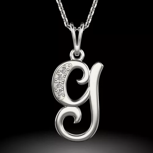 Colier din argint cu pandantiv Initiala G