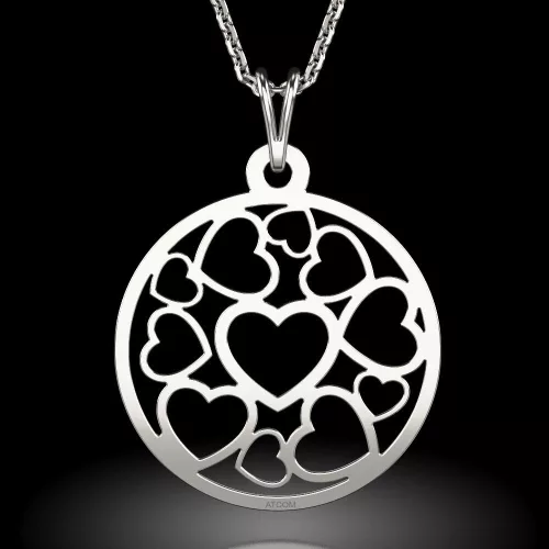 Lant cu pandantiv din argint model Cuore