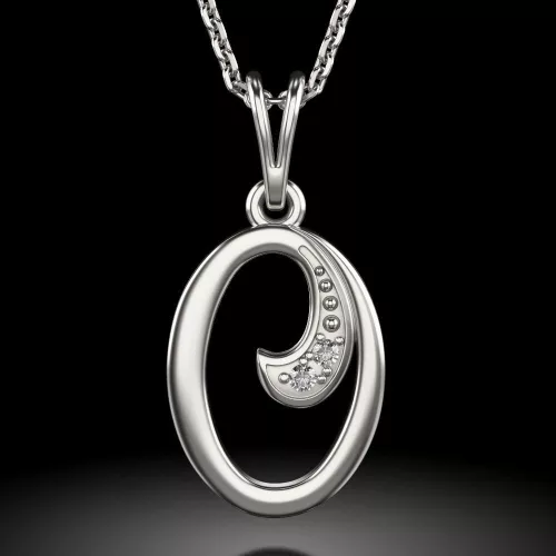 Colier din argint cu pandantiv Initiala O