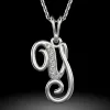 Colier din argint cu pandantiv Initiala Y