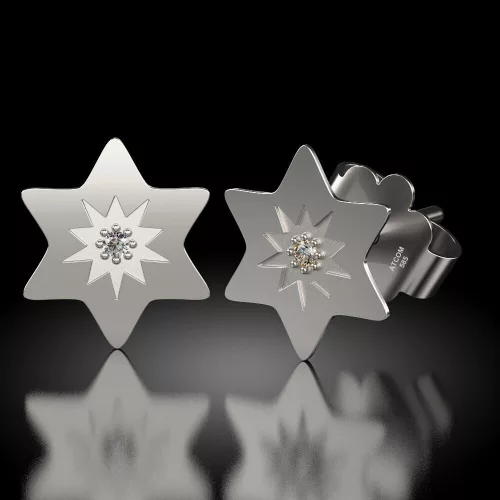 Cercei din argint model Steluta norocoasa