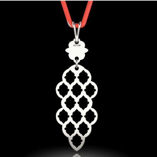 Pandantiv din argint cu snur rosu model 62