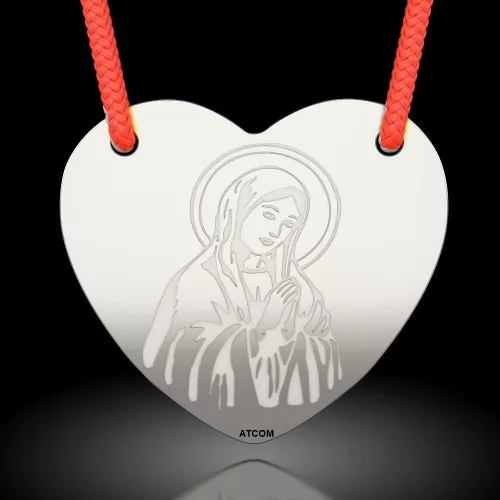 Pandantiv din argint cu snur model Inimioara ortodoxa 1