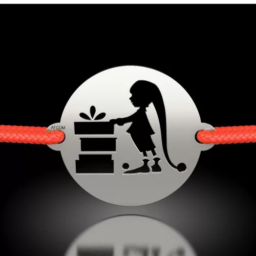 Bratara din argint cu snur model Ciubotel elful harnic