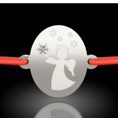 Bratara din argint cu snur model Ingerul Vestitor