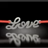 Bratara din argint cu snur rosu model True Love