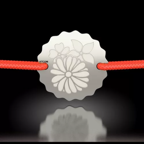 Bratara din argint cu snur model Buchet de Flori