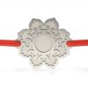 Bratara din argint cu snur rosu model Damasc Flower