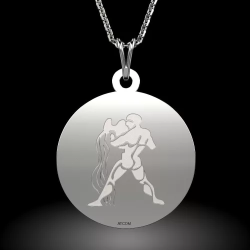 Lantisor cu pandantiv din argint zodia Varsator