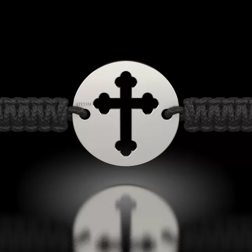 Bratara din argint cu snur model Ortodox 06