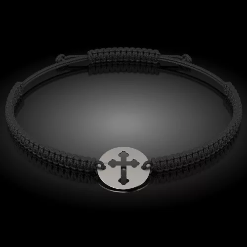 Bratara din argint cu snur model Ortodox 06