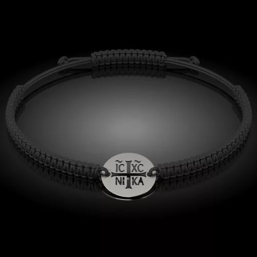 Bratara din argint cu snur model Ortodox 14