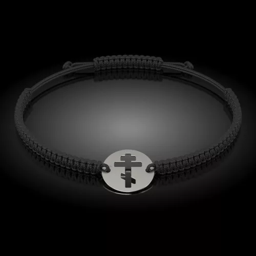 Bratara din argint cu snur model Ortodox 17