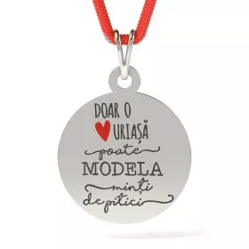Pandantiv din argint cu snur model Doar o inima