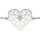 Bratara cu lantisor din argint cu cristal model Inima dantelata
