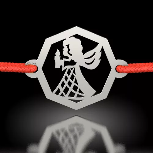 Bratara din argint cu snur rosu model Lumina divina