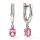 Cercei din argint cu cristale Pink model 42