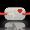 Bratara din argint cu snur model The heart of Cupid