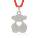 Pandantiv din argint cu snur model Ursulet cu inimioara