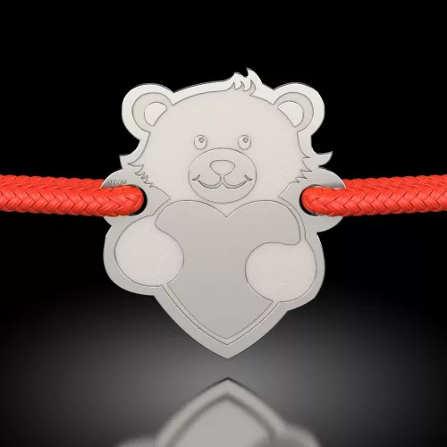 Bratara din argint cu snur model Love little bear