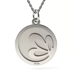   Lantisor cu pandantiv din argint model Floare de lotus gravata