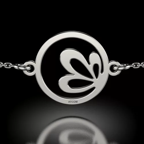 Bratara cu lantisor din argint model Floare de lotus