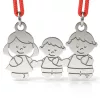 Pandantiv din argint cu snur model Mama Tata si Baietel