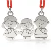 Pandantiv din argint cu snur model Mama Tata si Fetita