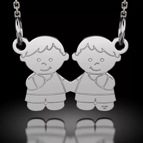 Colier din argint model Baietei frati