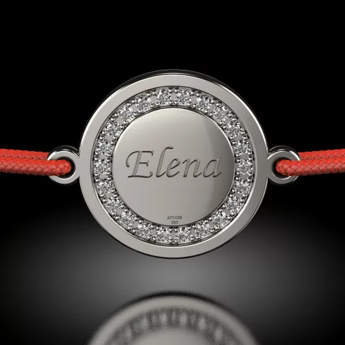 Bratara din argint cu snur model Magic Coin cristale