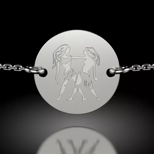 Bratara cu lantisor din argint model Gemeni