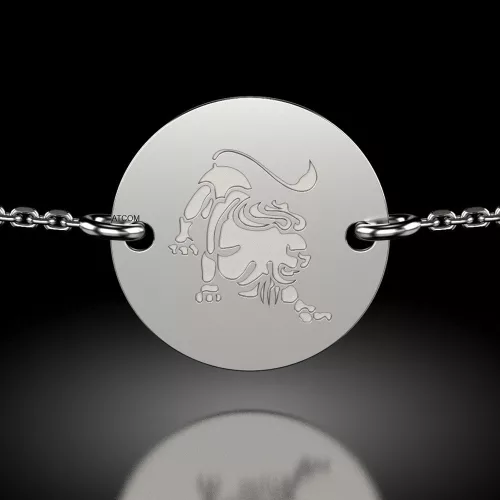 Bratara cu lantisor din argint model Leu