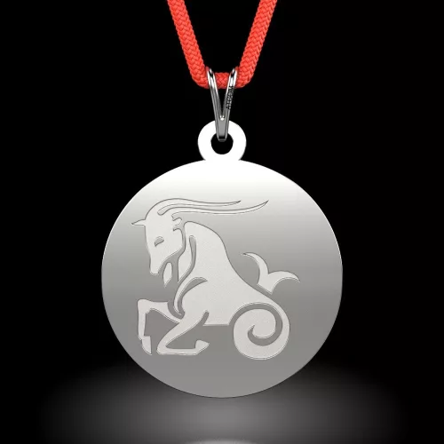 Pandantiv din argint cu snur model Capricorn