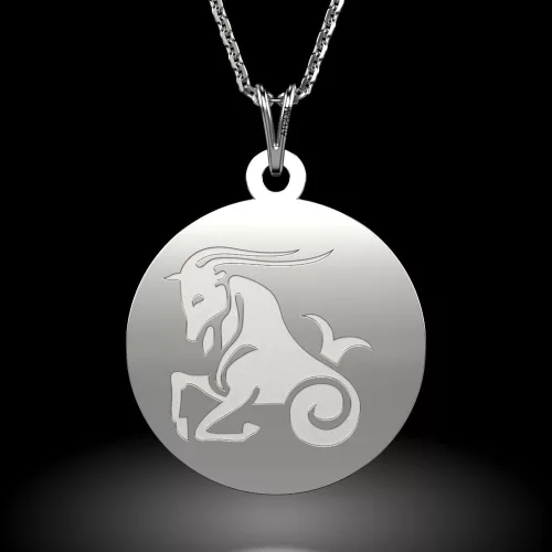 Lantisor cu pandantiv din argint model Capricorn