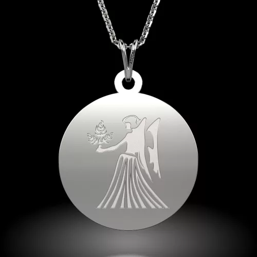 Lantisor cu pandantiv din argint model Fecioara