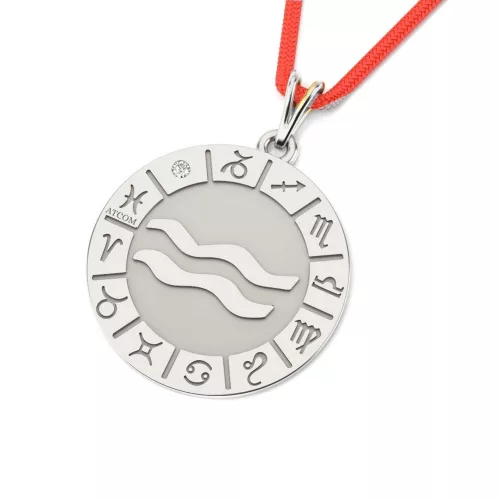 Pandantiv din argint cu snur model Aquarius