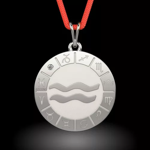 Pandantiv din argint cu snur model Aquarius