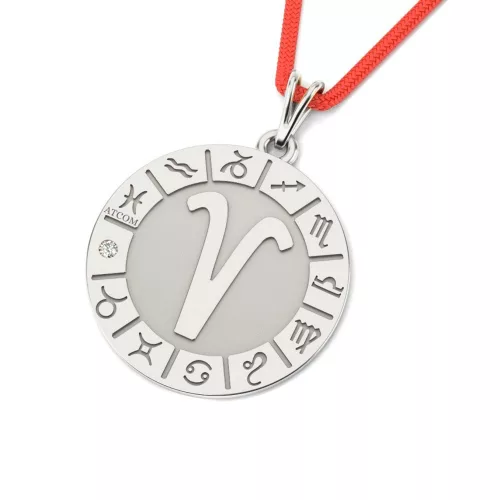 Pandantiv din argint cu snur model Aries