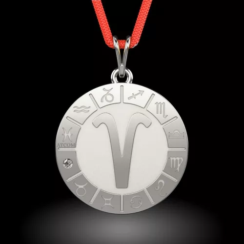 Pandantiv din argint cu snur model Aries