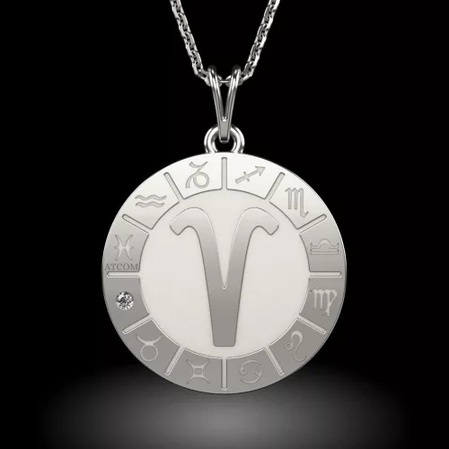 Lantisor cu pandantiv din argint model Aries