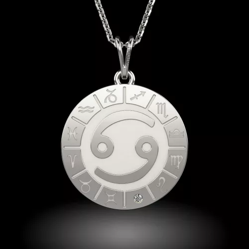 Lantisor cu pandantiv din argint model Cancer